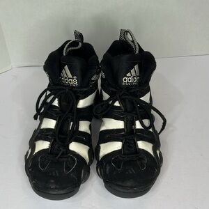 Adidas Kids Black and White Sneakers Size 4 1/2 USED